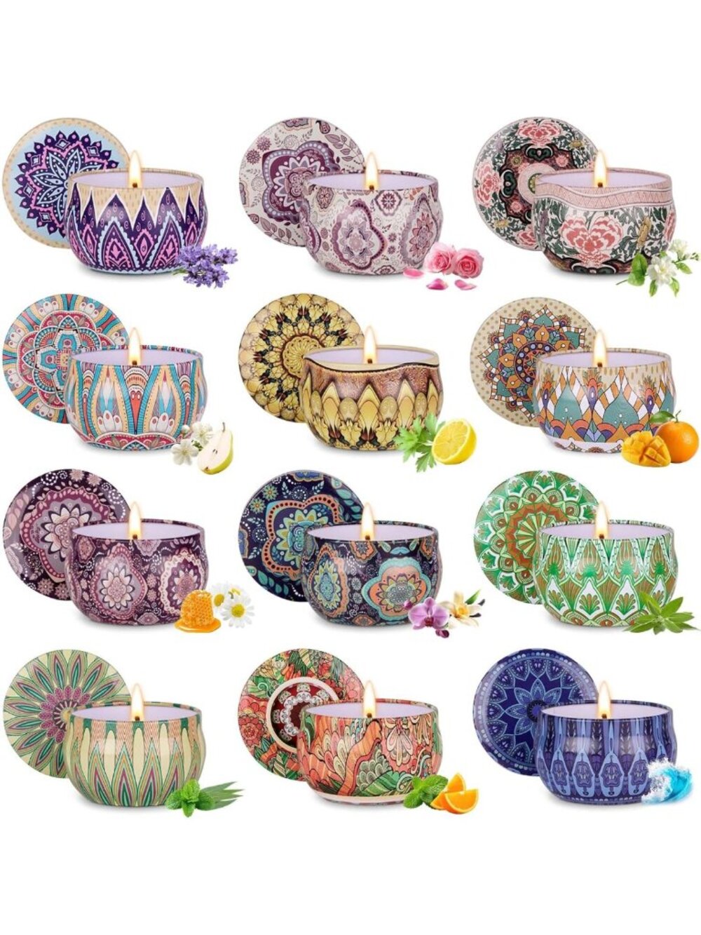 12-Pack Scented Candles Gift Set for Women | Aromatherapy & Relaxation